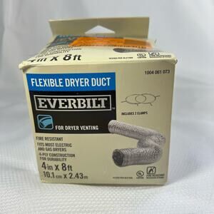 EVERBILT Flexible Dryer Duct 4IN X 8 FT Includes 2 Hose Clamps